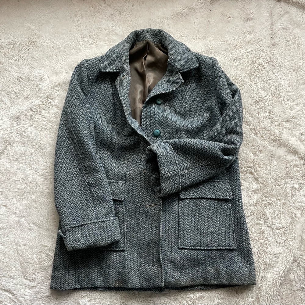 Vintage Harris Tweed Wool Herringbone Blazer